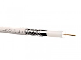 Кабель коаксиальный RG-6U, 75 Ом (CCA, оплетка 32 нити AL), белый (100м) NETKO Optima