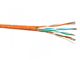 Кабель UTP4 cat.5e, одножильный, 305м, CCA, Проходит Fluke тест, нг(А)-HF LSZH - малодымный, не содержащий галогенов, оранжевый, NETKO Optima Gold