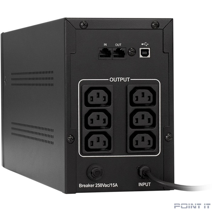 Exegate EP285484RUS ИБП ExeGate SpecialPro Smart LLB-1000.LCD.AVR.C13.RJ.USB <1000VA/650W, LCD, AVR, 6*IEC-C13, RJ45/11, USB, black>