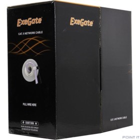 Exegate EX281813RUS Кабель Exegate  UTP4-C6-CU-S23-IN-PVC-GY-305 UTP 4 пары кат.6  медь, 23AWG, бухта 305м, серый PVC