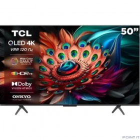 TCL 50&quot; 50C655-CN черный 4K Ultra HD 60Hz DVB-T DVB-T2 DVB-C DVB-S DVB-S2 USB WiFi Smart TV